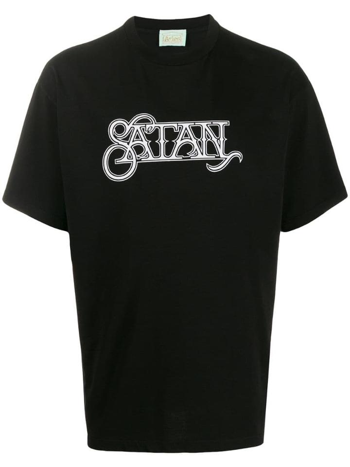 Aries Two-tone Print T-shirt - Black
