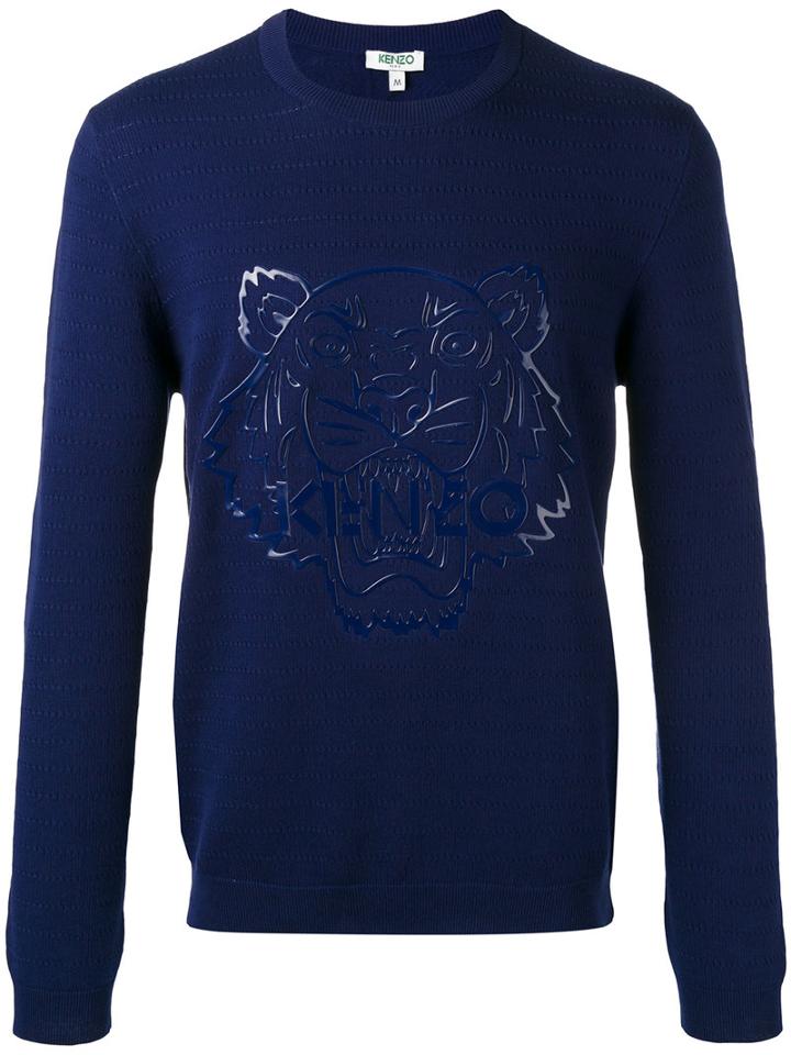 Kenzo - Tiger Patch Jumper - Men - Cotton - M, Blue, Cotton
