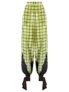 Adriana Degreas - High-waisted Trousers - Women - Silk - M, Green, Silk