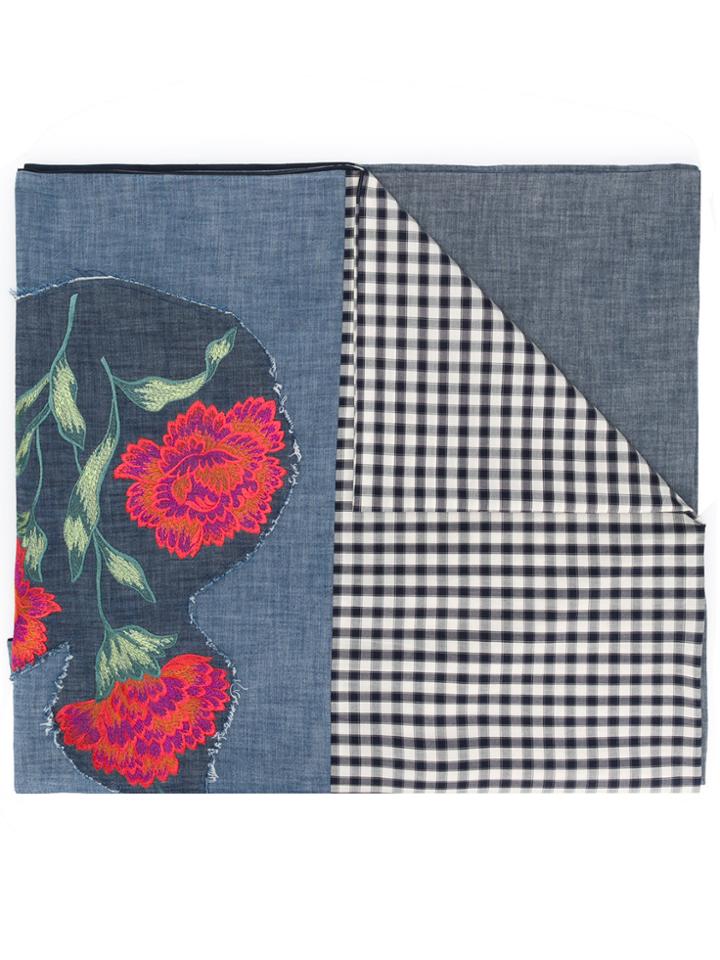 Ermanno Gallamini Patterned Embroidered Scarf - Blue