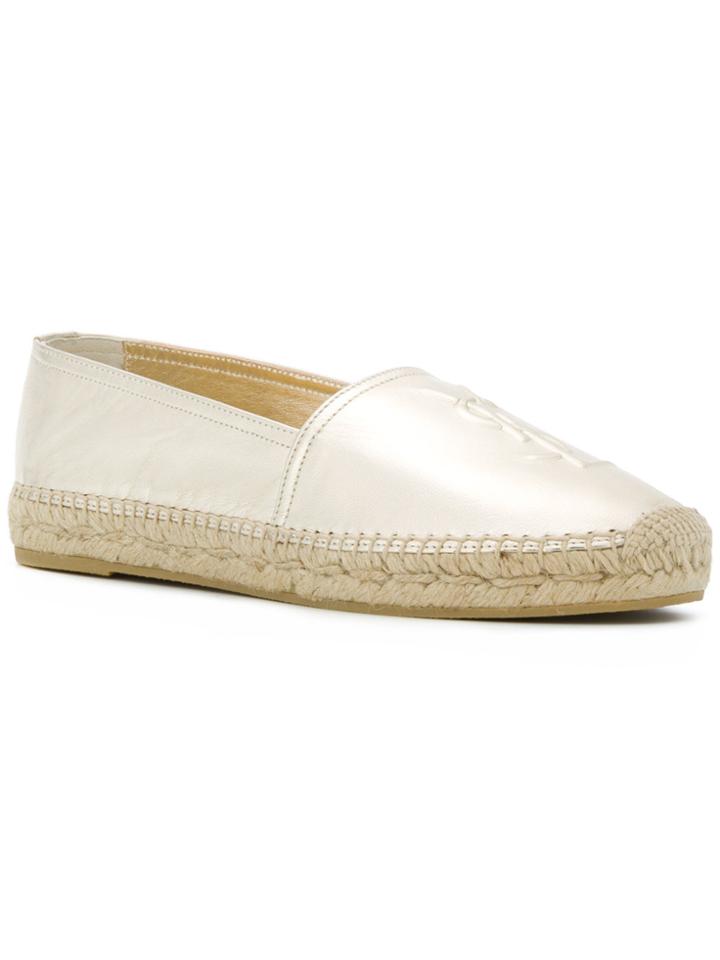 Saint Laurent Monogram Espadrilles - Metallic