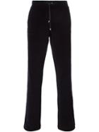Versace Straight Leg Track Pants, Men's, Size: Large, Black, Cotton/nylon/leather