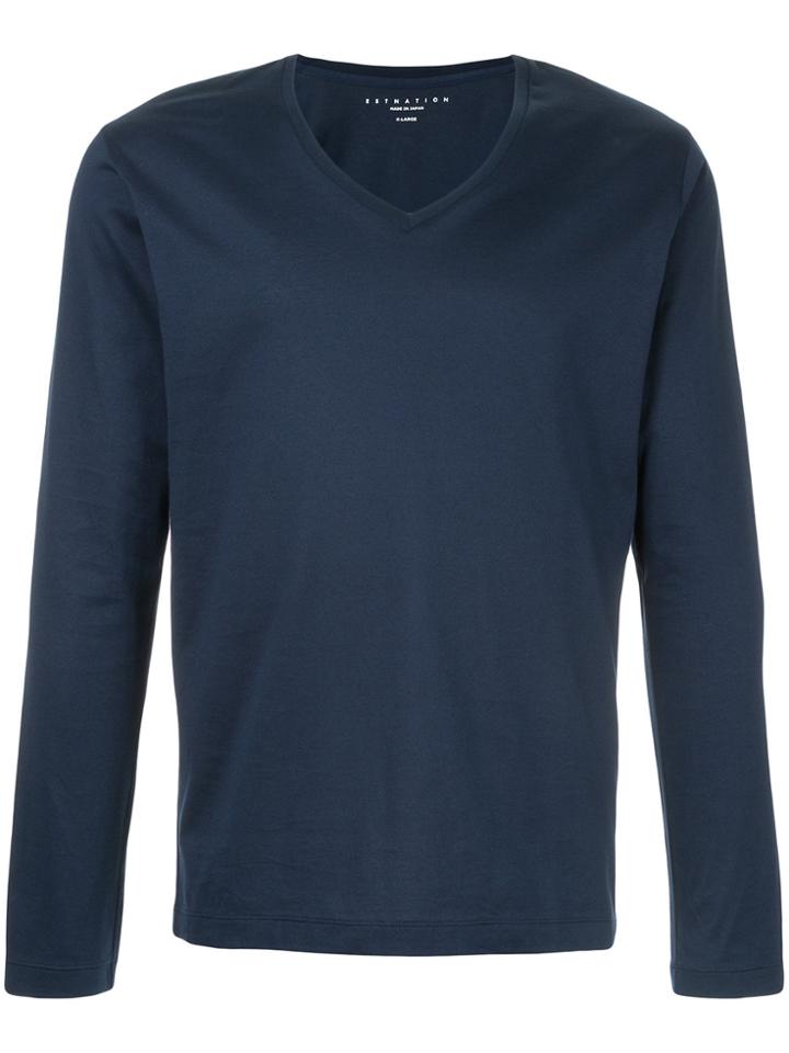 Estnation V-neck T-shirt - Blue
