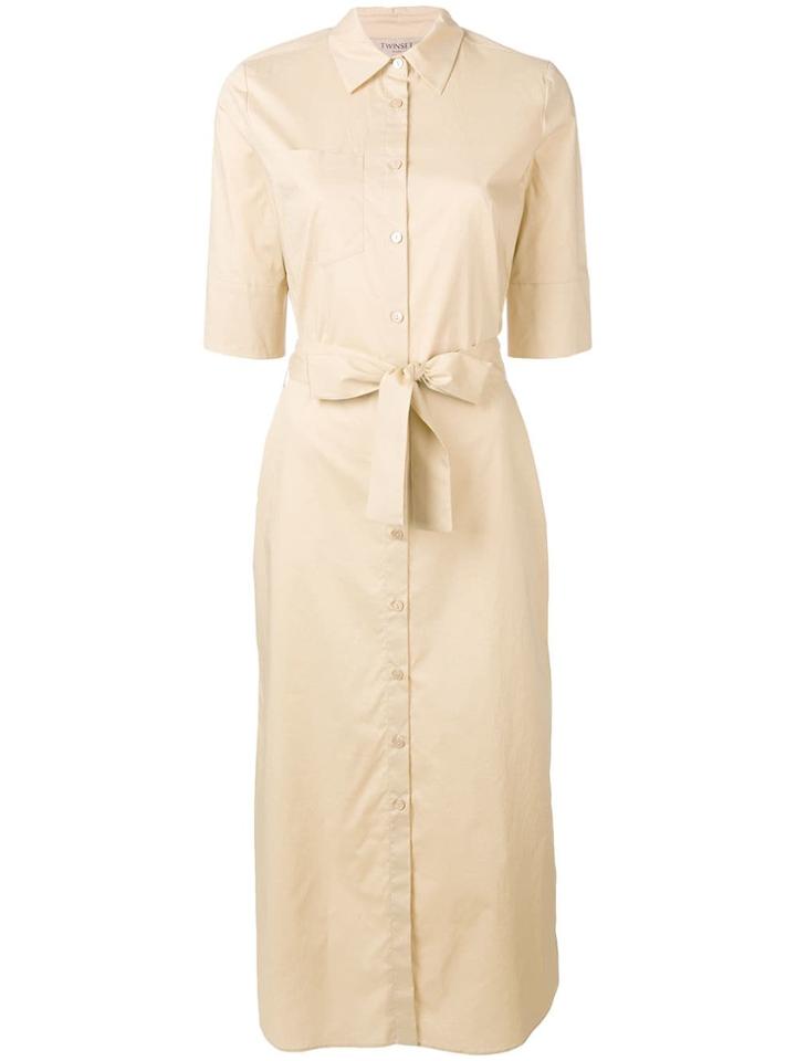 Twin-set Midi Shirt Dress - Neutrals