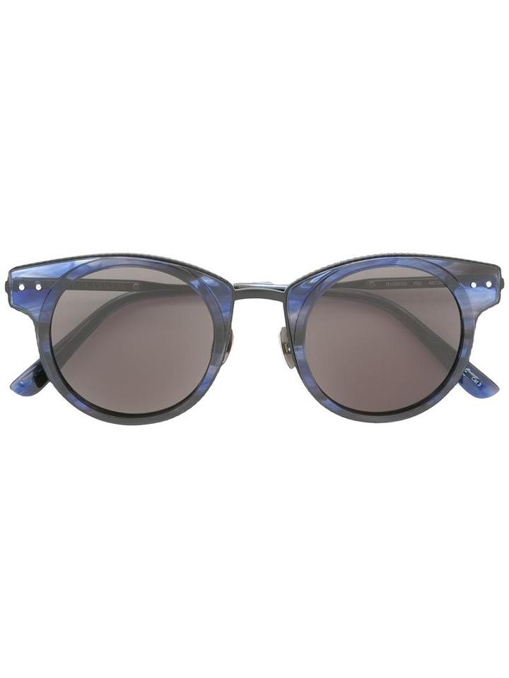 Bottega Veneta Eyewear Marble Effect Sunglasses, Adult Unisex, Blue, Metal (other)