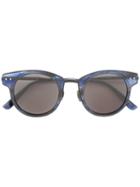 Bottega Veneta Eyewear Marble Effect Sunglasses, Adult Unisex, Blue, Metal (other)