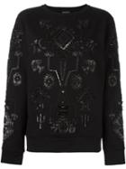 Marcelo Burlon County Of Milan 'triangular' Sweatshirt, Women's, Size: Xs, Black, Glass/pvc/polyester/cotton