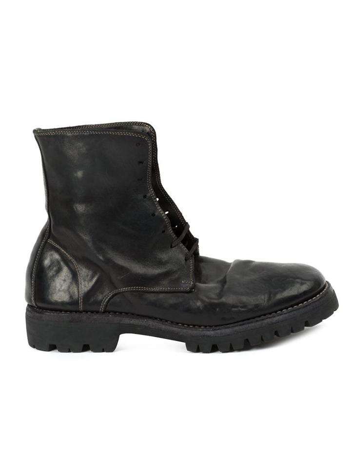 Guidi Lace-up Ankle Boots, Men's, Size: 45, Black, Horse Leather
