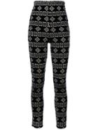 Versace Vintage Printed High-waisted Trousers - Black