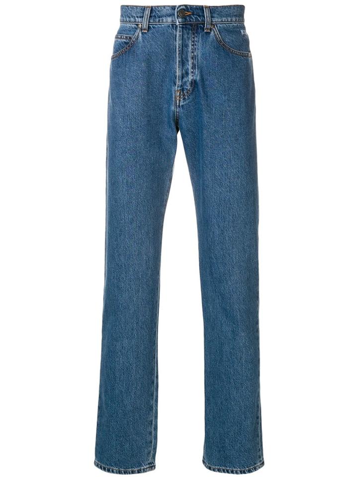 Msgm Logo Print Jeans - Blue
