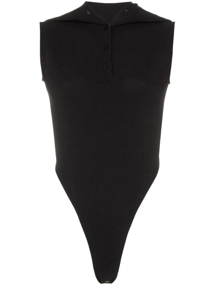 Y / Project Polo Top Cotton Bodysuit - Black