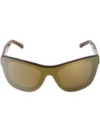 Linda Farrow Curved Browline Sunglasses - Metallic