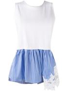 P.a.r.o.s.h. - Poplin-panelled Top - Women - Cotton - S, White, Cotton