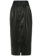 Framed Straight Fit Midi Skirt - Black