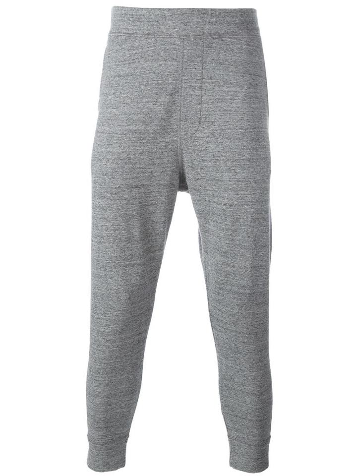 Dsquared2 Dropped Crotch Track Pants, Men's, Size: Medium, Grey, Cotton