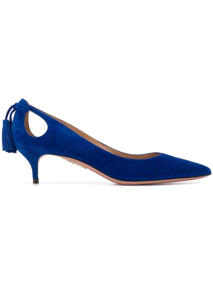 Aquazzura Tassel Detailed Low Pumps - Blue