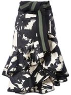 Johanna Ortiz - Printed Flared Midi Skirt - Women - Cotton/spandex/elastane - 8, Black, Cotton/spandex/elastane