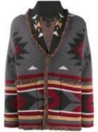 Alanui Printed Fringe Cardi-coat - Grey