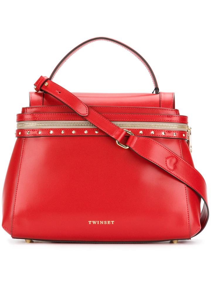 Twin-set Stud Detail Tote - Red