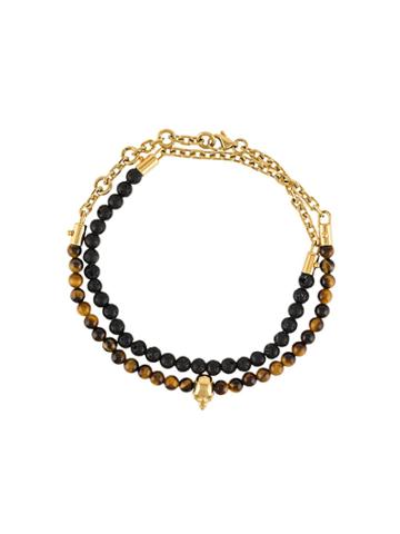 Northskull Tiger-eye Atticus Lavastone Bracelet - Black