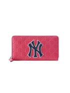 Gucci Zip Around Wallet With Ny Yankees&trade; Patch - Pink