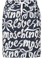 Love Moschino High Waisted Logo Print Skirt - Black
