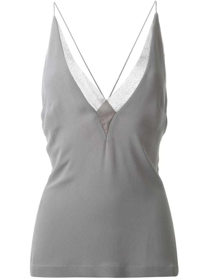 Dion Lee Sheer Fine Line Cami, Women's, Size: 8, Green, Polyester