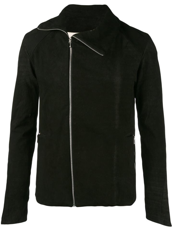A New Cross Zipped Fitted Jacket - Black