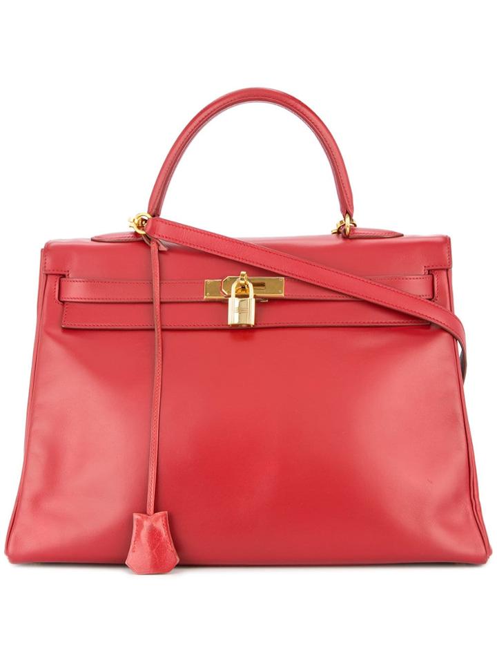 Hermès Vintage Kelly Retourne 35 Tote - Red