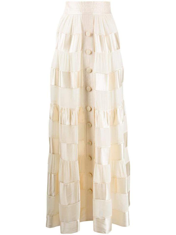 Zimmermann Long Tiered Skirt - Neutrals