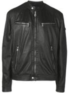 Peuterey Zipped Leather Jacket - Black