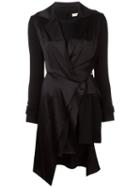 Wunderkind Peaked Lapel Draped Dress, Women's, Size: 34, Black, Silk/spandex/elastane/virgin Wool