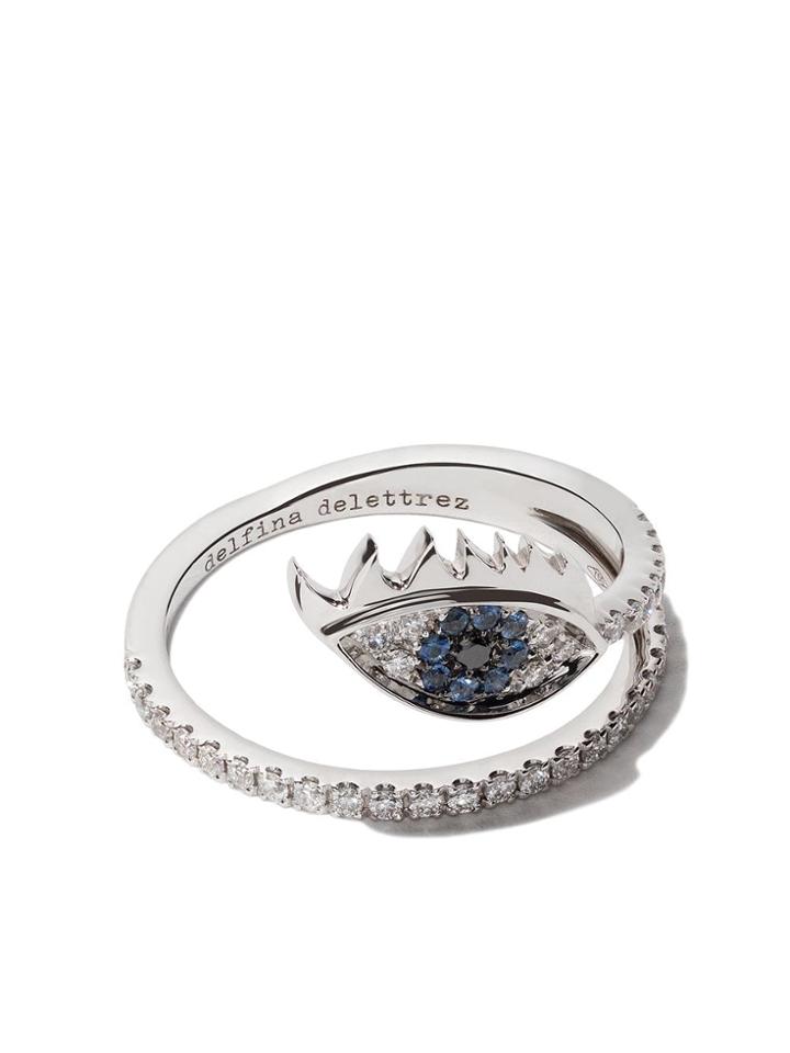 Delfina Delettrez 18kt White Gold, Diamond And Sapphire Marry Me Eye