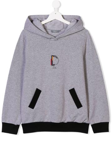 Baby Dior Teen D Is For Dior Printed Hoodie - Grey