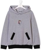 Baby Dior Teen D Is For Dior Printed Hoodie - Grey