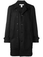 Comme Des Garçons Shirt Buttoned Midi Coat - Grey
