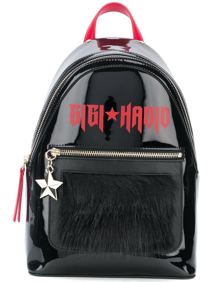 Tommy Hilfiger Gigi Fur Patch Packpack - Black
