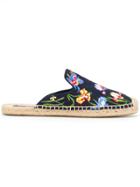 Tory Burch Max Embroidered Espadrille Slides - Blue