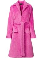 Rochas Sleeveless Belted Coat - Pink & Purple
