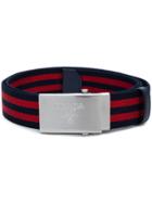 Prada Striped Web Belt - Blue