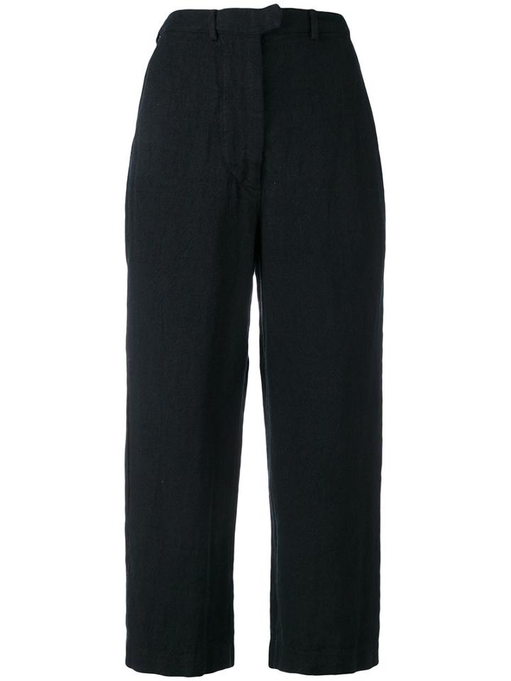Kristensen Du Nord Cropped Straight Trousers, Women's, Size: 1, Blue, Linen/flax/cotton
