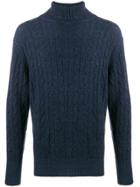 N.peal Cable Roll-neck Jumper - Blue