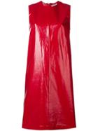Msgm Tie-waist Patent Dress - Red