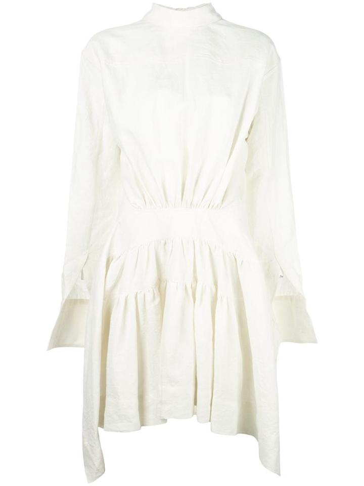 J.w.anderson Gathered Waist Dress, Women's, Size: 10, White, Linen/flax