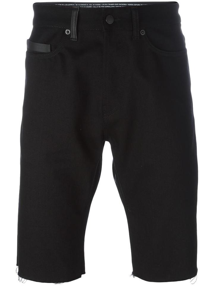 Marcelo Burlon County Of Milan Julio Denim Shorts, Men's, Size: 29, Black, Cotton