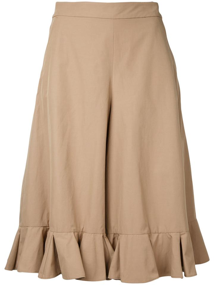 Muveil - Cropped Trousers - Women - Cotton/polyester - 40, Women's, Nude/neutrals, Cotton/polyester