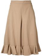 Muveil - Cropped Trousers - Women - Cotton/polyester - 40, Women's, Nude/neutrals, Cotton/polyester