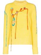 Mira Mikati Embroidered Ribbed Jumper - Yellow