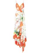 Carolina Herrera Floral Wrap Maxi Dress - Orange