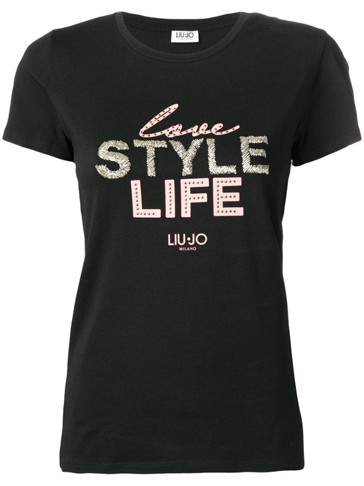 Liu Jo Bead Embroidery T-shirt - Black